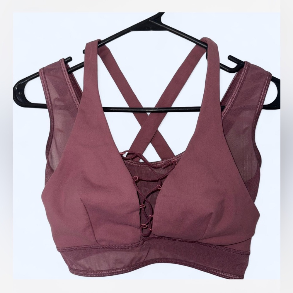 Forever 21 Burgundy mesh sports bra